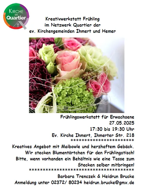 Einladung zum Kreativangebot am 27.05.25 um 17.30 Uhr