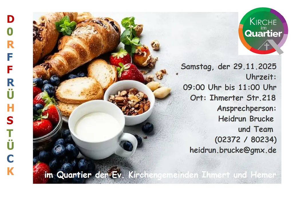 Plakat: Dorffrühstück am 29.11.25 um 9 Uhr