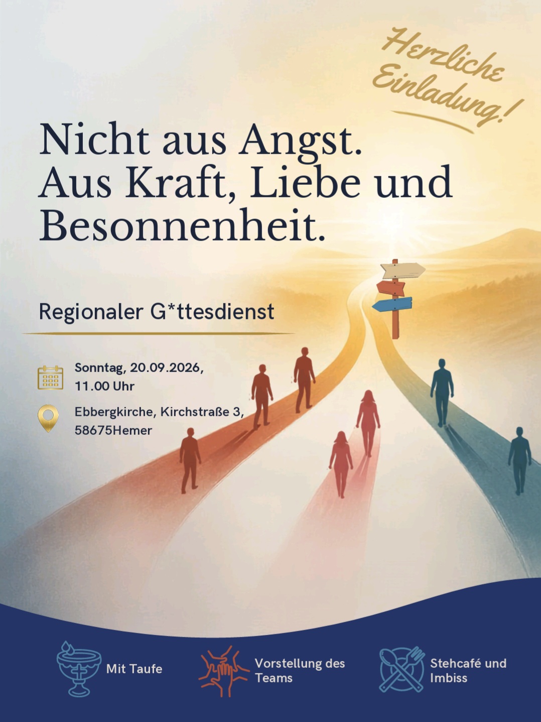 Flyer: Regionaler Gottesdienst am 20.09. um 11 Uhr in der Ebbergkirche