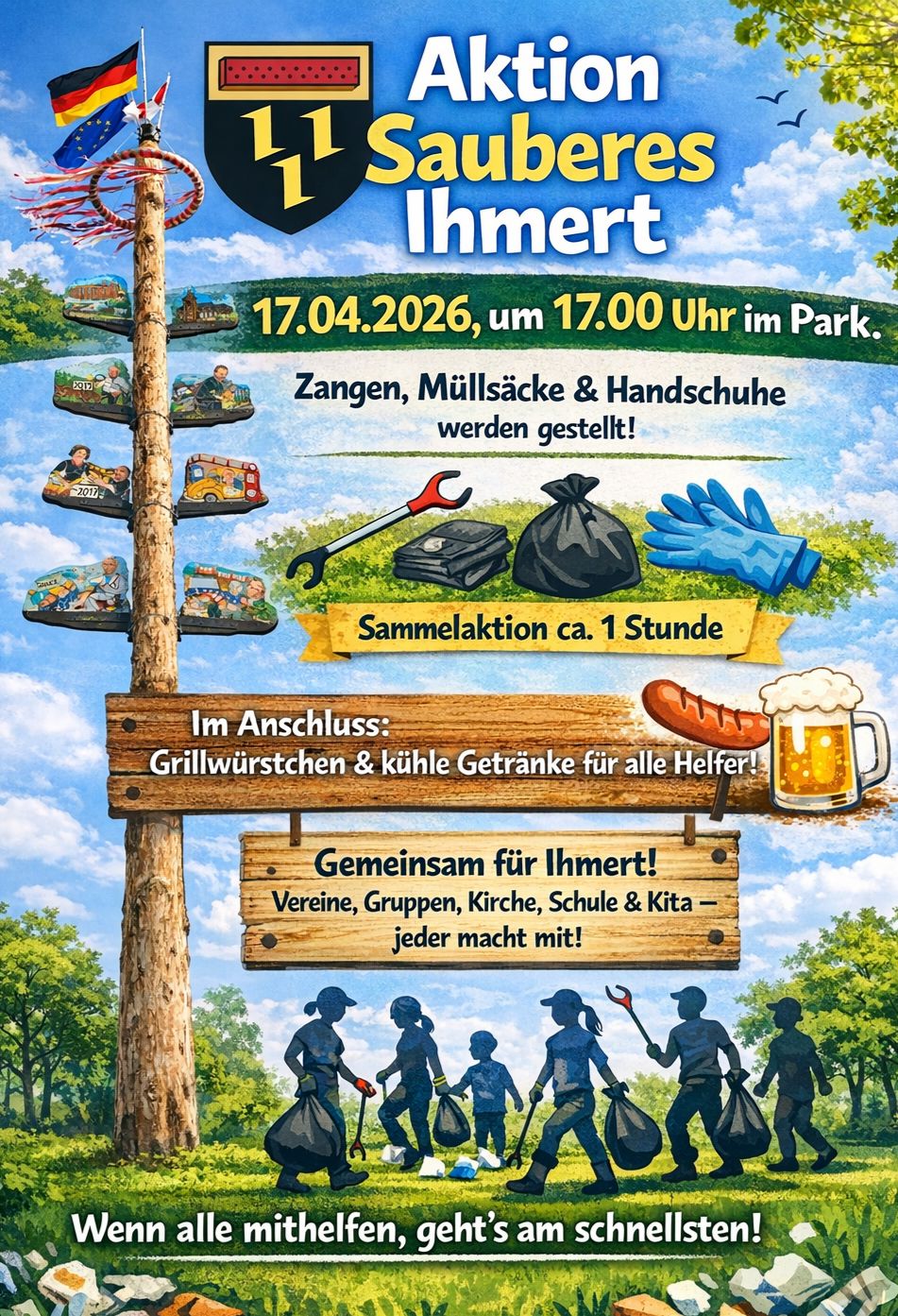 Flyer: Aktion Sauberes Ihmert am 17.04.2026 um 17 Uhr
