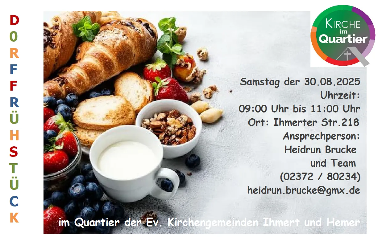 Einladung zum Dorffrühstück am 30.08.25 um 9 Uhr