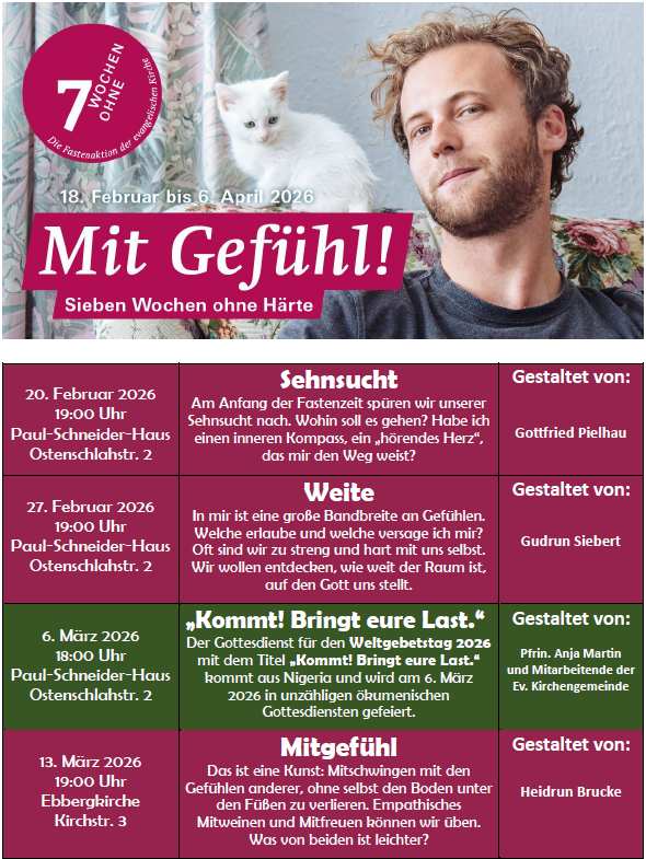 Flyer: Bedenkzeit zur Passionszeit