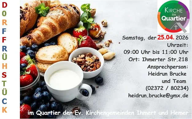 Flyer: Dorffrühstück am 25.04.2026 um 9 Uhr