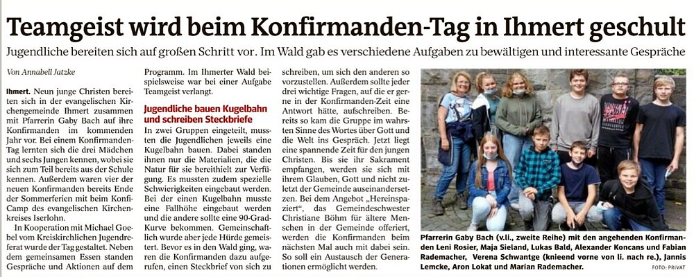 IKZ-Zeitungsartikel zum Konfitag