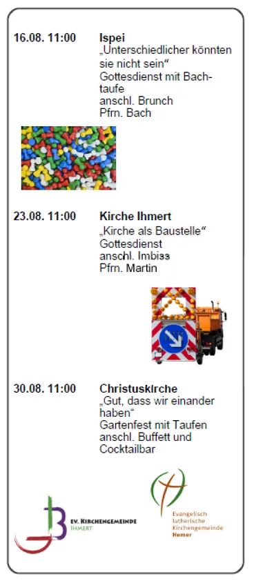 Flyer: Sommerreise (siehe Termine)