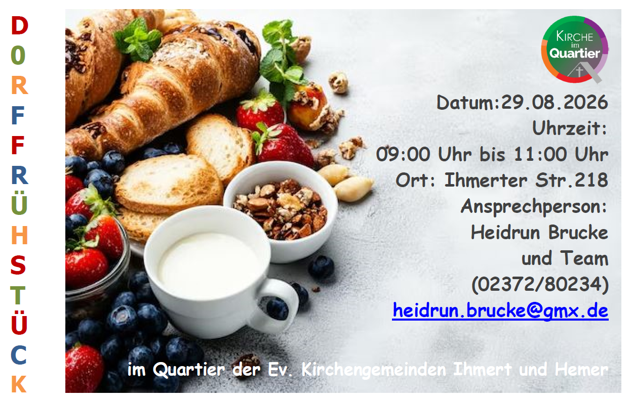 Flyer: Dorffrühstück am 29.08.2026 um 9 Uhr in Ihmert