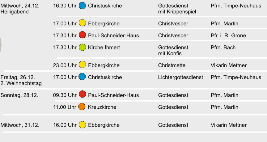 Gottesdiensttermine als Plakat: siehe Termine