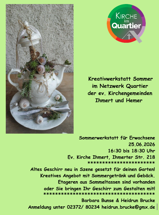 Flyer: Sommerwerkstatt am 25.06.2026 um 16.30 Uhr